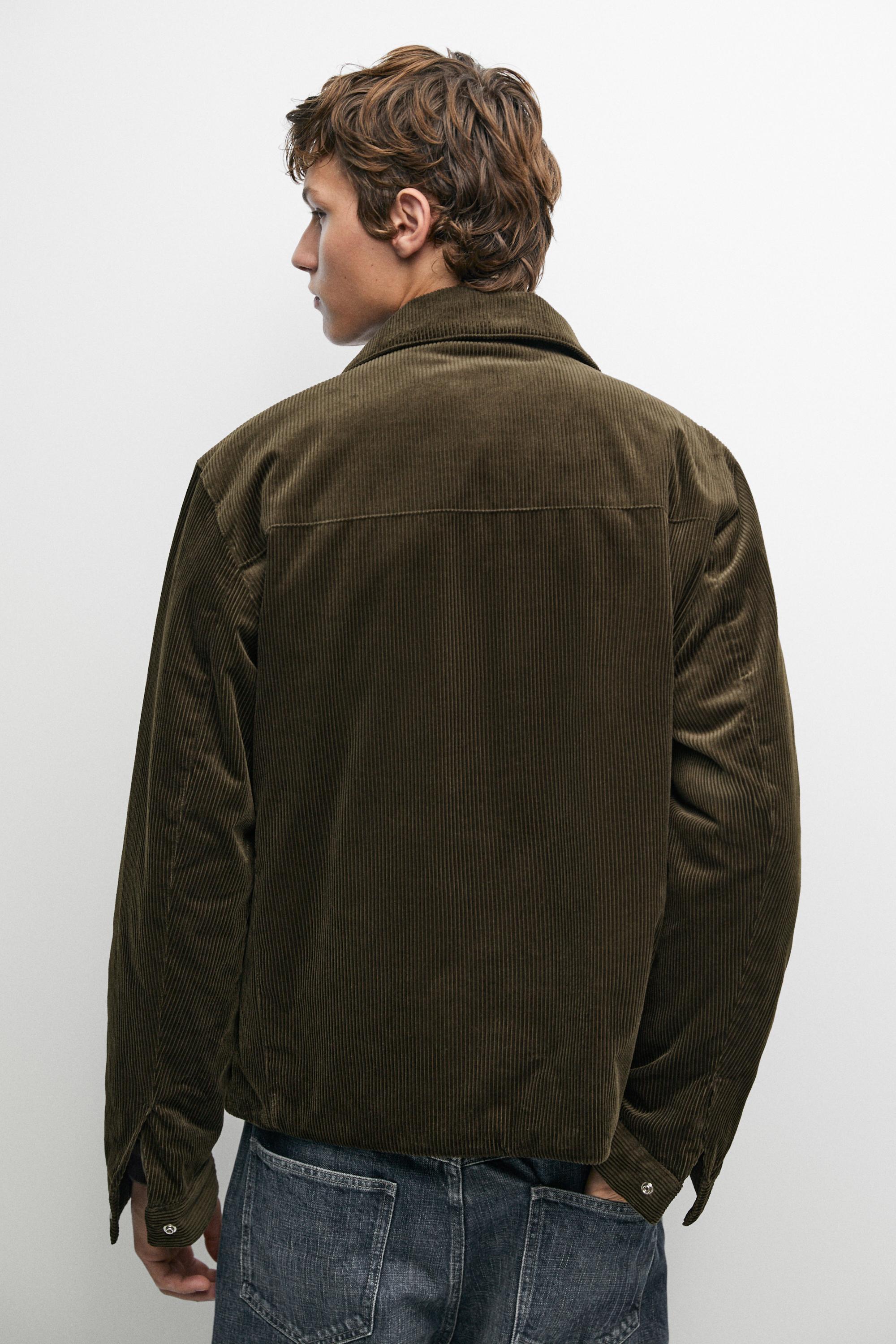 Corduroy jacket with placket detail